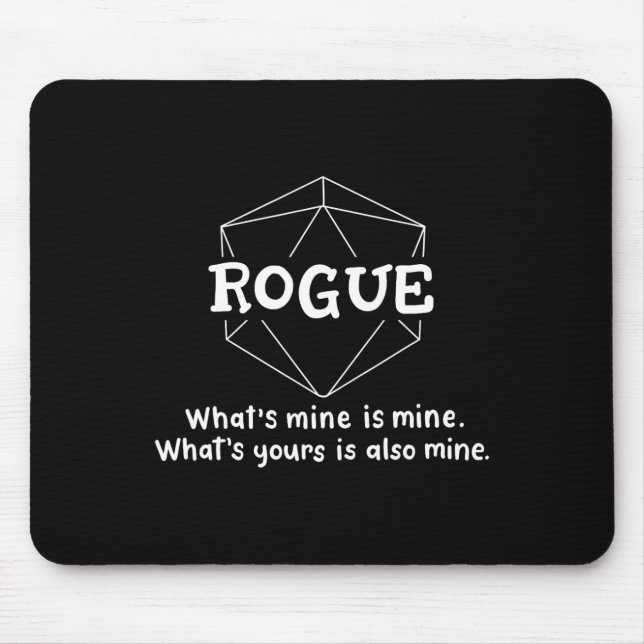 Mousepad Personagem Engraçado Rogue Piada Jogos de Interpre (Frente)