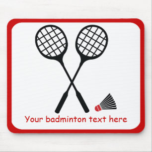 Mousepad Personalidade de Badminton Racquet e shuttlecock