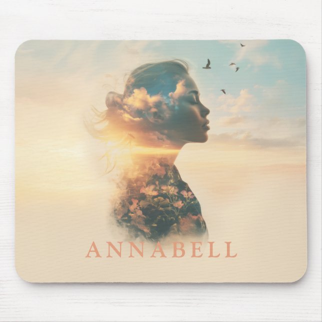 Mousepad Personalidade de Silhouette da Mulher Romântica (Frente)