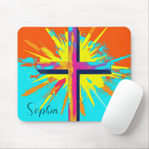 Mousepad Personalização da Ilustração Jesus Cruzado Colorid