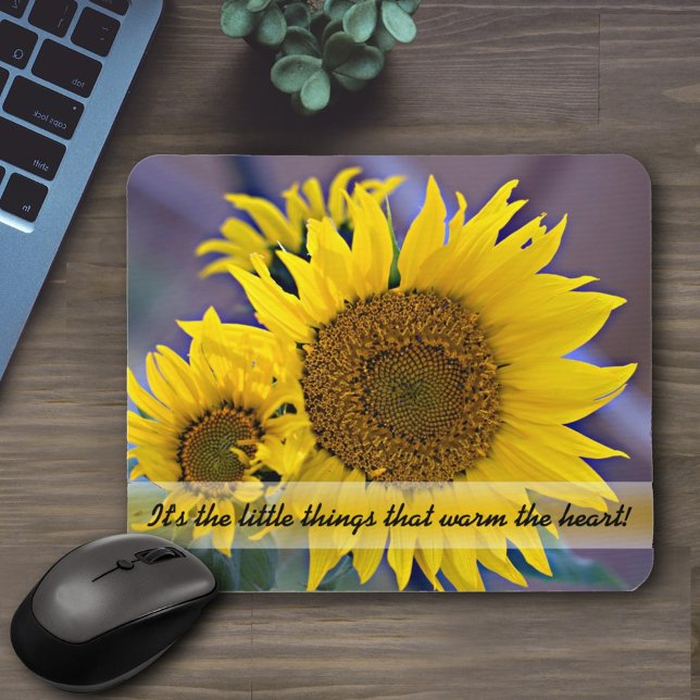 Mousepad Personalização de Foto de Fechamento de Girassóis  (Criador carregado)