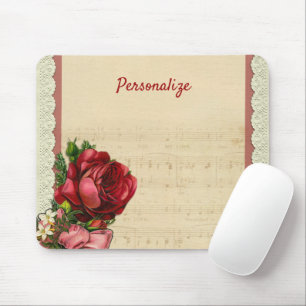 Mousepad Personalização de Música do Rosa vermelha, Lace