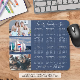 Mousepad Personalização do Calendário Moderno 2026 3 Fotos 