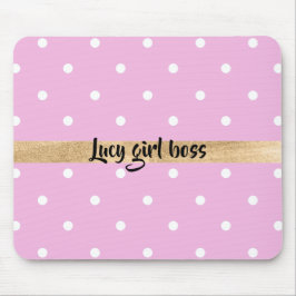 Mousepad personalização editável do bolinhas rosa