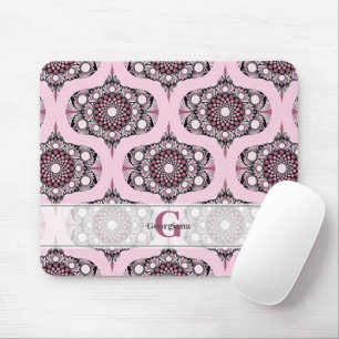 Mousepad Personalizada Cherry Blossom Mandala, Rosa Dusky d