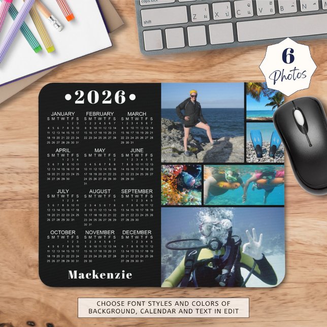 Mousepad Personalizada Cor Personalizada do Calendário 6 20 (Criador carregado)