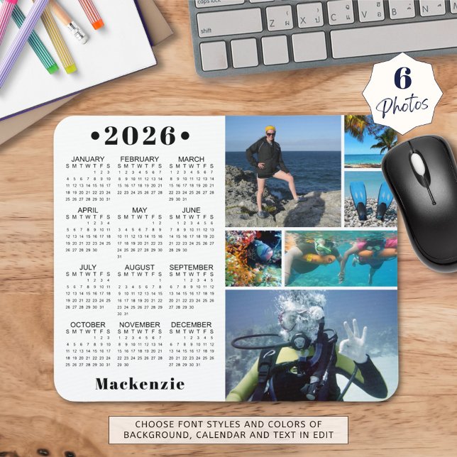Mousepad Personalizada Cor Personalizada do Calendário 6 20 (Criador carregado)