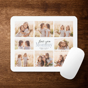 Mousepad Personalizado Ame Você Colagem de Fotos de Dia de