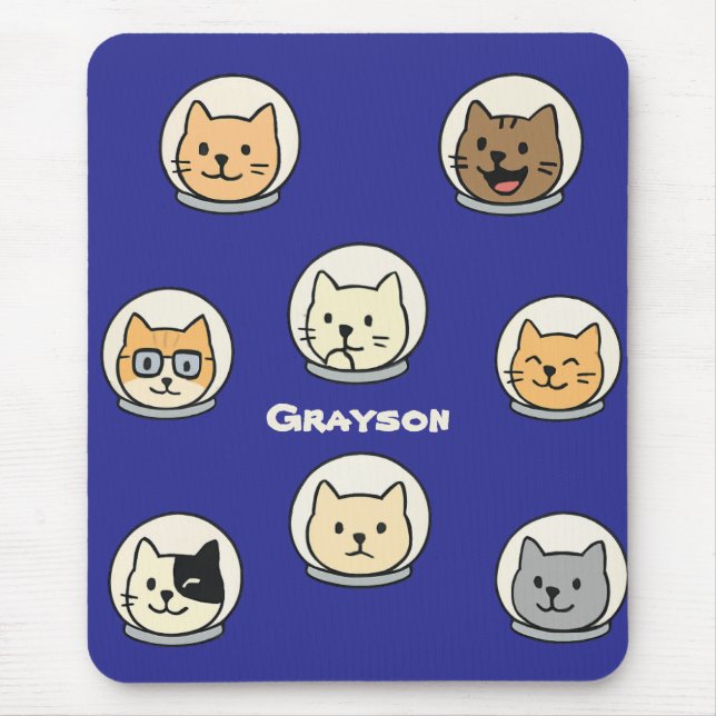 Mousepad Personalizado Catstronaut Com Nome (Frente)