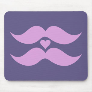 Mousepad personalizado de bigode rosa