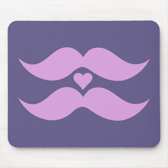 Mousepad personalizado de bigode rosa (Frente)