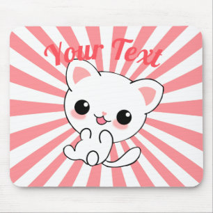 Mousepad Personalizado de Kawaii White Kitten