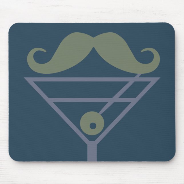 Mousepad personalizado de Martini Mustache (Frente)