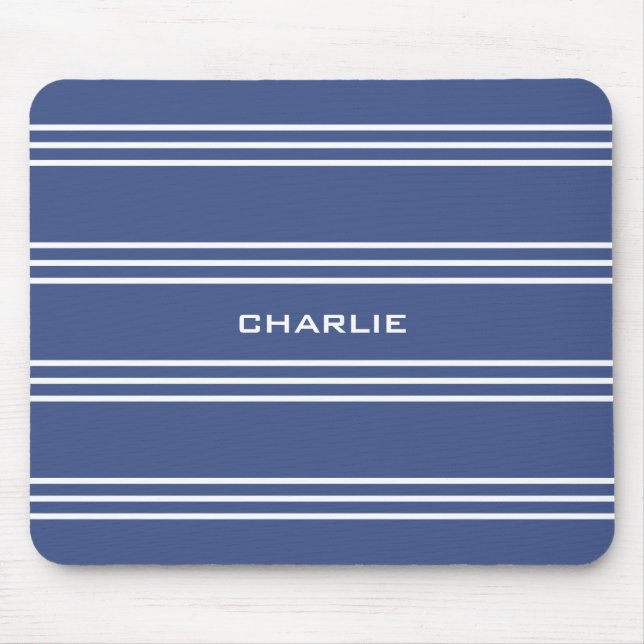 Mousepad personalizado de Strips de Azul Marinho (Frente)