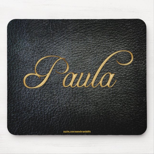 Mousepad personalizado do olhar do couro da PAULA (Frente)