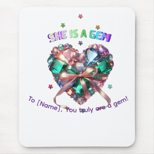 Mousepad Personalizado Ela É Uma Joia Presente de Pedra Pre (Frente)