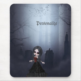 Mousepad personalizado. Menina bonito do gótico no