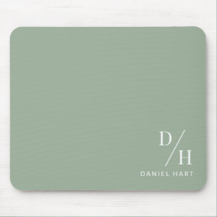 Mousepad Personalizado Minimalista Inicial Nome Verde Salvi