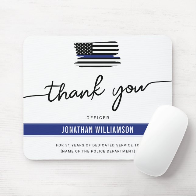 Mousepad Personalizado Obrigado Policial Presente (Com mouse)