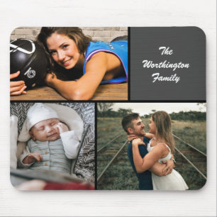 Mousepad Personalizado para Colagem de Três Fotografias