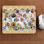 Mousepad Personalizado para Colagem Geométrica de Fotos Hon<br><div class="desc">Crie o seu próprio bocal de escuta com 28 fotografias da família, amigos, animais de estimação, etc. O modelo de foto é configurado para que você adicione suas fotos que serão exibidas automaticamente em um padrão geométrico de colmeia de formas hexágonas. Ele tem um tema de cor branca e bege...</div>