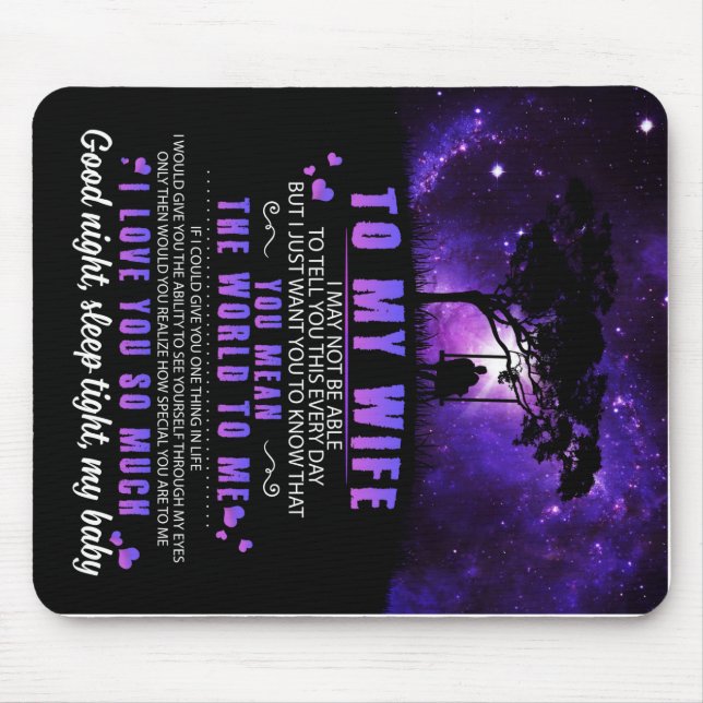 Mousepad Personalizado Para Minha Esposa, Carta De Marido (Frente)