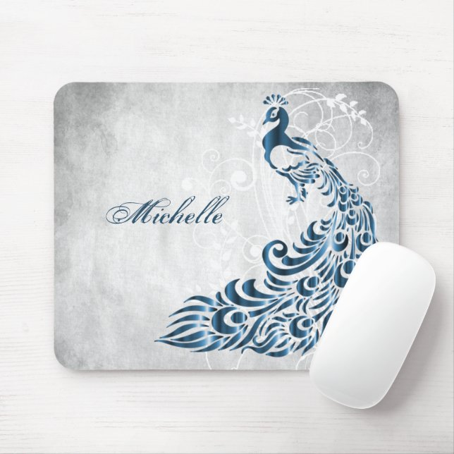 Mousepad Personalizado Pavão Azul (Com mouse)