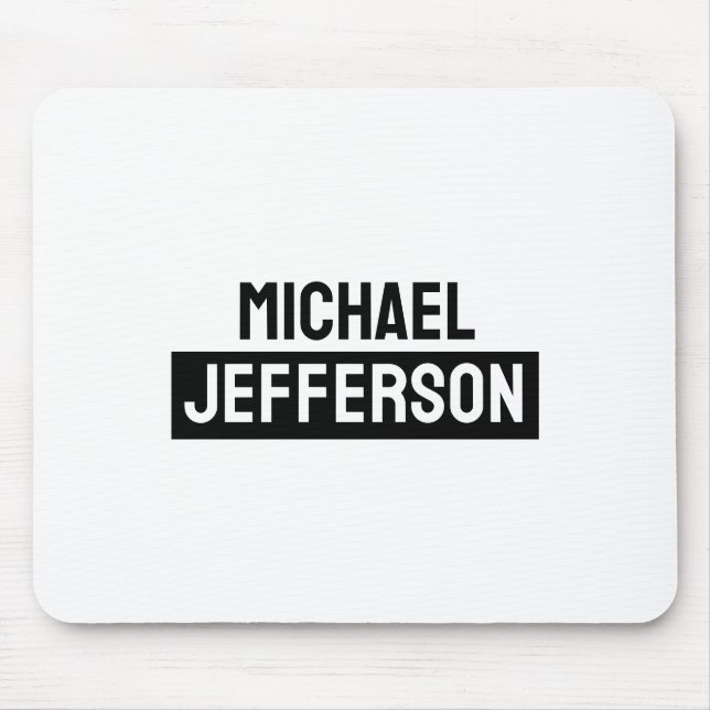 Mousepad Personalizado Personalizado Preto Branco Simples E (Frente)