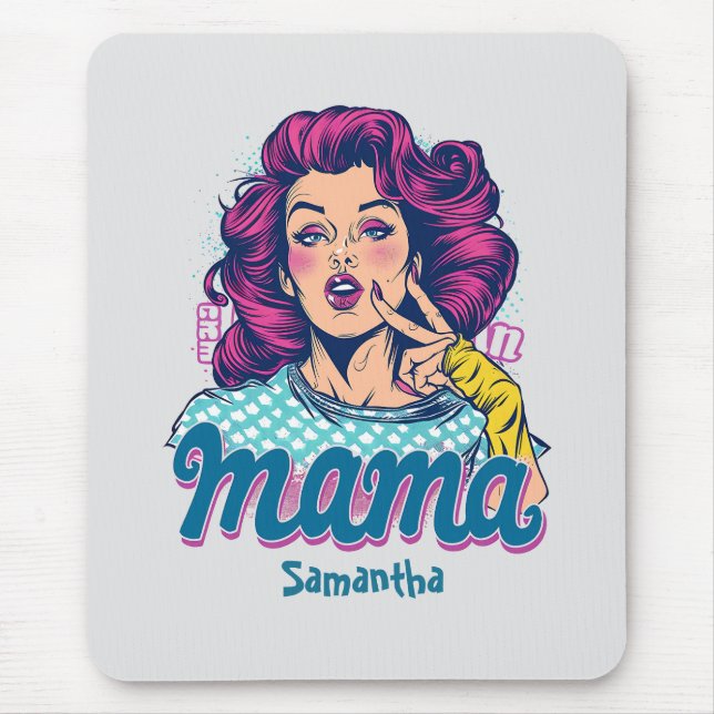Mousepad Personalizado Retro Mama Pop Art (11) (Frente)