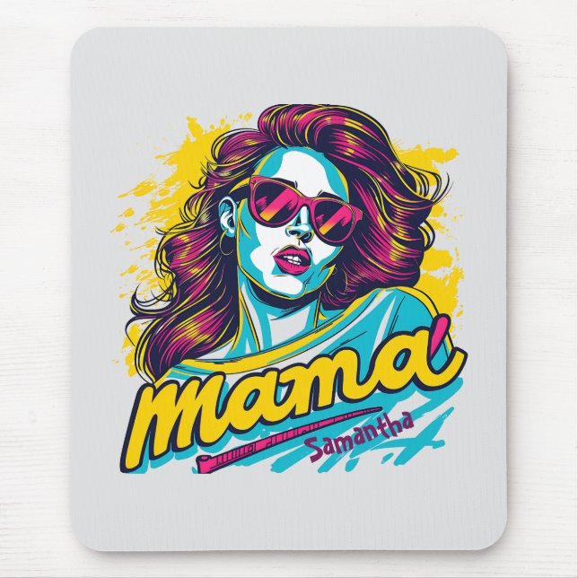 Mousepad Personalizado Retro Mama Pop Art (12) (Frente)