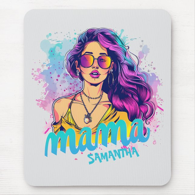 Mousepad Personalizado Retro Mama Pop Art (15) (Frente)
