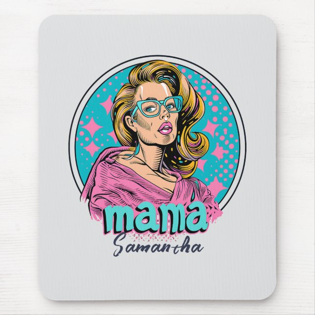 Mousepad Personalizado Retro Mama Pop Art (8) (Frente)