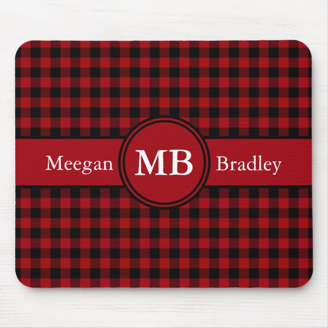 Mousepad Personalizado Xadrez Vermelho e Preto (Frente)