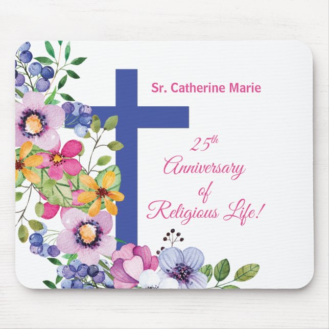 Mousepad Personalizar, 25 Aniversário Nun Vida Religiosa (Frente)