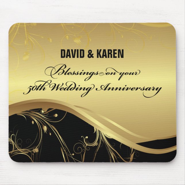 Mousepad Personalizar, 50º Aniversário de Casamento Religio (Frente)