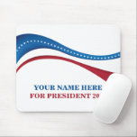 Mousepad Personalizar adicione seu próprio candidato ao pre<br><div class="desc">Personalize seu próprio mouse pad de campanha política adicionando seu próprio nome ou outro político sob essa bandeira artística americana em vermelho,  branco e azul. Adicione um nome personalizado para presidente em 2024.</div>