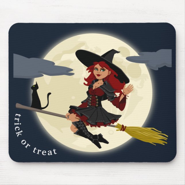 Mousepad Personalizar Design de Bruxas do Halloween (Frente)