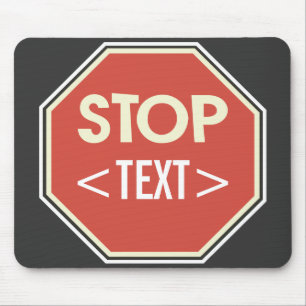 Mousepad Personalizar Design de sinal STOP,<TEXT>