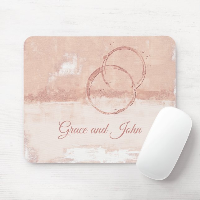 Mousepad Personalizar Estilo de Arte Moderna Pêssego Rosa S (Com mouse)