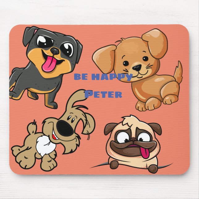 Mousepad Personalizar Estilo de Cartoon de Cães Bonitos (Frente)
