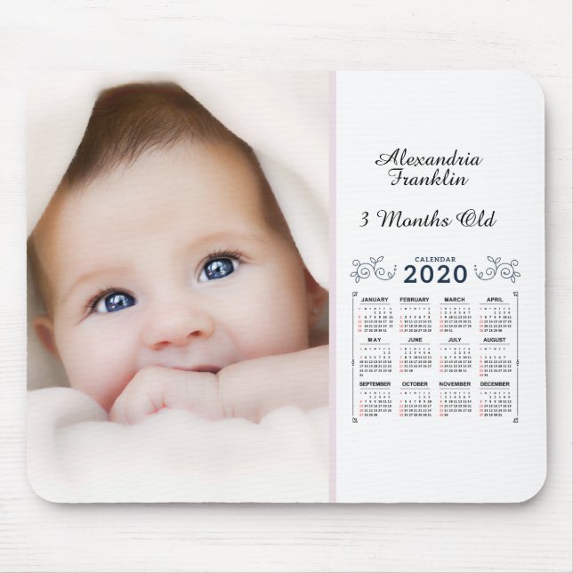 Mousepad Personalizar Fotografia Personalizada do Calendári (Frente)