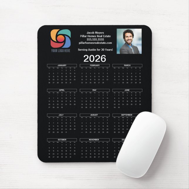 Mousepad Personalizar logotipo comercial no calendário da e (Com mouse)