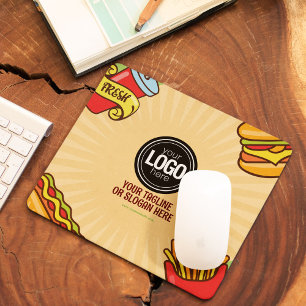 Mousepad Personalizar logotipo de empresa Tema Hotdog do