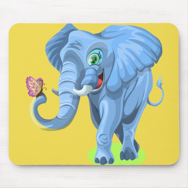 Mousepad Personalizar o Elefante Azul (Frente)