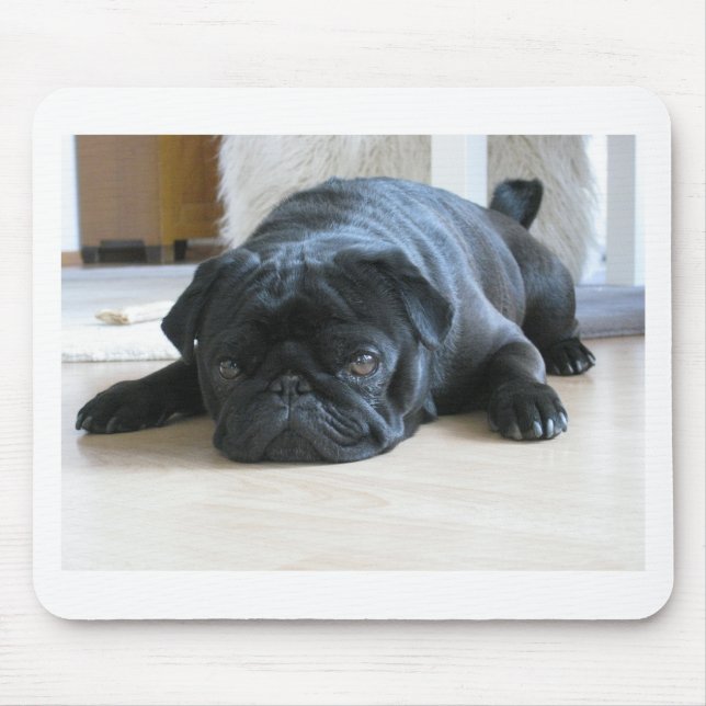 Mousepad Personalizar o nome dos acessórios do Pug Puppy pr (Frente)