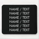 Mousepad Personalizar o texto do nome minimalista elegante<br><div class="desc">Personalizar o texto do Nome minimalista elegante Pad branco preto Personalizar,  personalizar com nome,  frase ou texto</div>