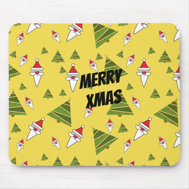 Mousepad Personalizar Papais noeis e Árvore de Natal (Frente)