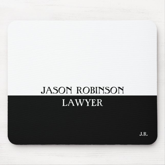 Mousepad Personalizar preto-branco (Frente)