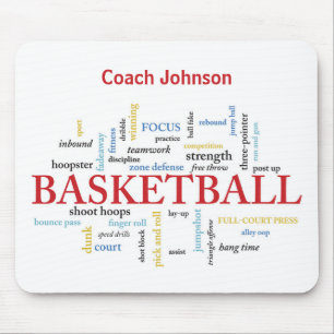Mousepad Personalizar treinador de basquete Obrigado em pal