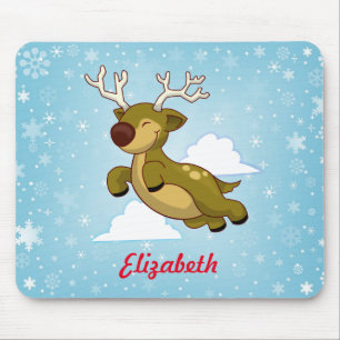 Mousepad Personalize a rena voadora de Natal